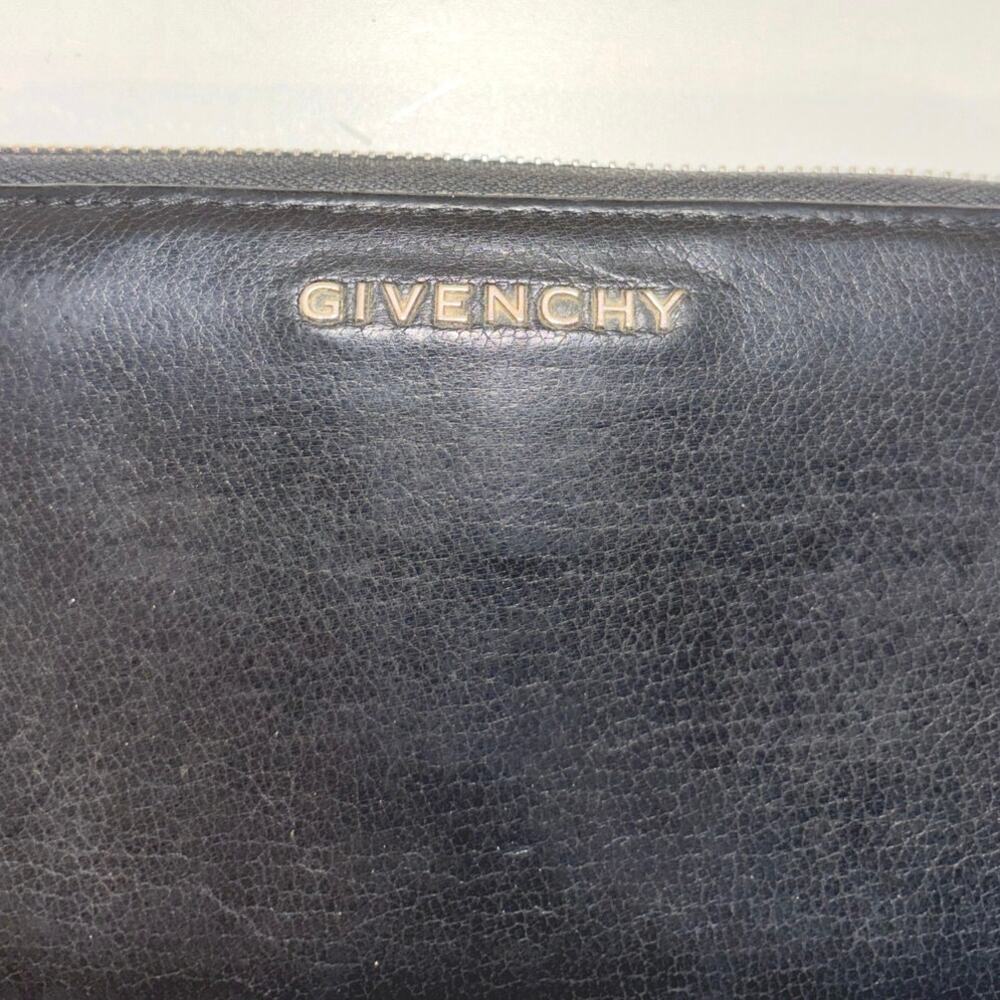 Givenchy Black Leather Zippy Wallet